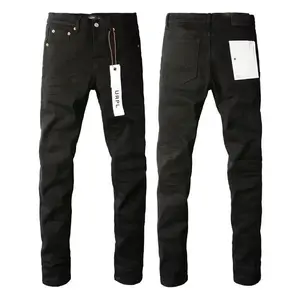 Purple Jeans American High Street Black Pleated Basic Model 2025 New Fashion Trend High Quality Jeans Menswear Man