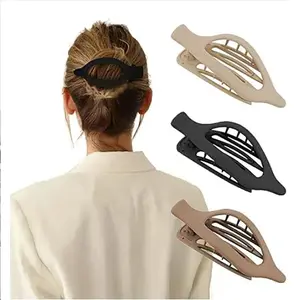 3 Pack Flat Hair Clips for Women - Large Matte Non-Slip Hair Claw Clips for Thick or Thin Hair,Large Duckbill Hair Clips for Women and Girl