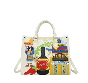 H189-The new large-capacity handbag handbag cross-body tote bag graffiti shoulder bag