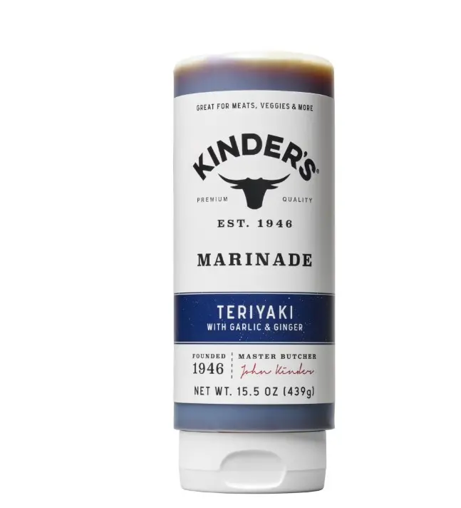Kinder's Teriyaki Marinade and Sauce with Garlic and Ginger 15.5 oz Squeeze Bottle for Easy Flavor Enhancement in Recipes - Dip
