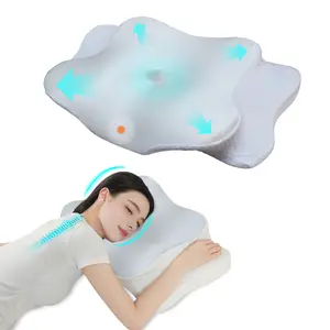 Ergonomic Cervical Neck Pillow for Pain Relief - Butterfly-Shaped, High-Density Material, Washable Cover, Suitable for Side, Back, and Stomach Sleepers, White