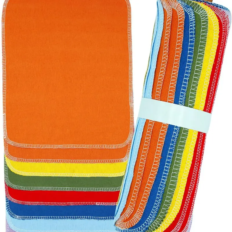 Reusable Paper Towels – Pack of 24 Washable Paperless Towels Roll - 100% Cotton, Super Absorbent, Reusable Napkins for Kitchen - Eco Friendly Soft Paperless Paper Towels Set & Made to Last (Rainbow) Kitchen Cleaning Traditional dish towels kitchen