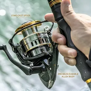 Spinning Reels, Size 6000/7000 is Perfect for Ice Fishing, Up to 22 Max Drag, 5.2:1 Gear Ratio, Ultra Smooth Powerful, CNC Aluminum Spool, 12 BB Light Weight