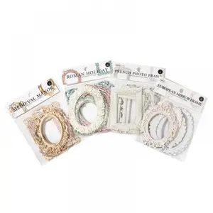 40 sheets of hollow relief collage cards Special paper material Retro literary and artistic theme DIY notebook decoration base paper