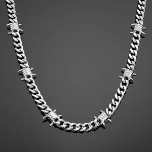 The Barbed Wire Cuban Chain - Silver RG1006