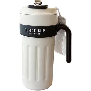 650ML Travel Mug with Temperature Display, Camping Mug with Leak Proof Lid, Portable Cups for Keep Hot Ice, Gifts for Various Holidays (Black)