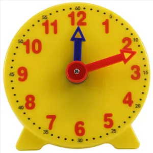 4 Inch Student Learning Clock Time Model Teacher Gear Clock 12/24 Hour School Learning Tools