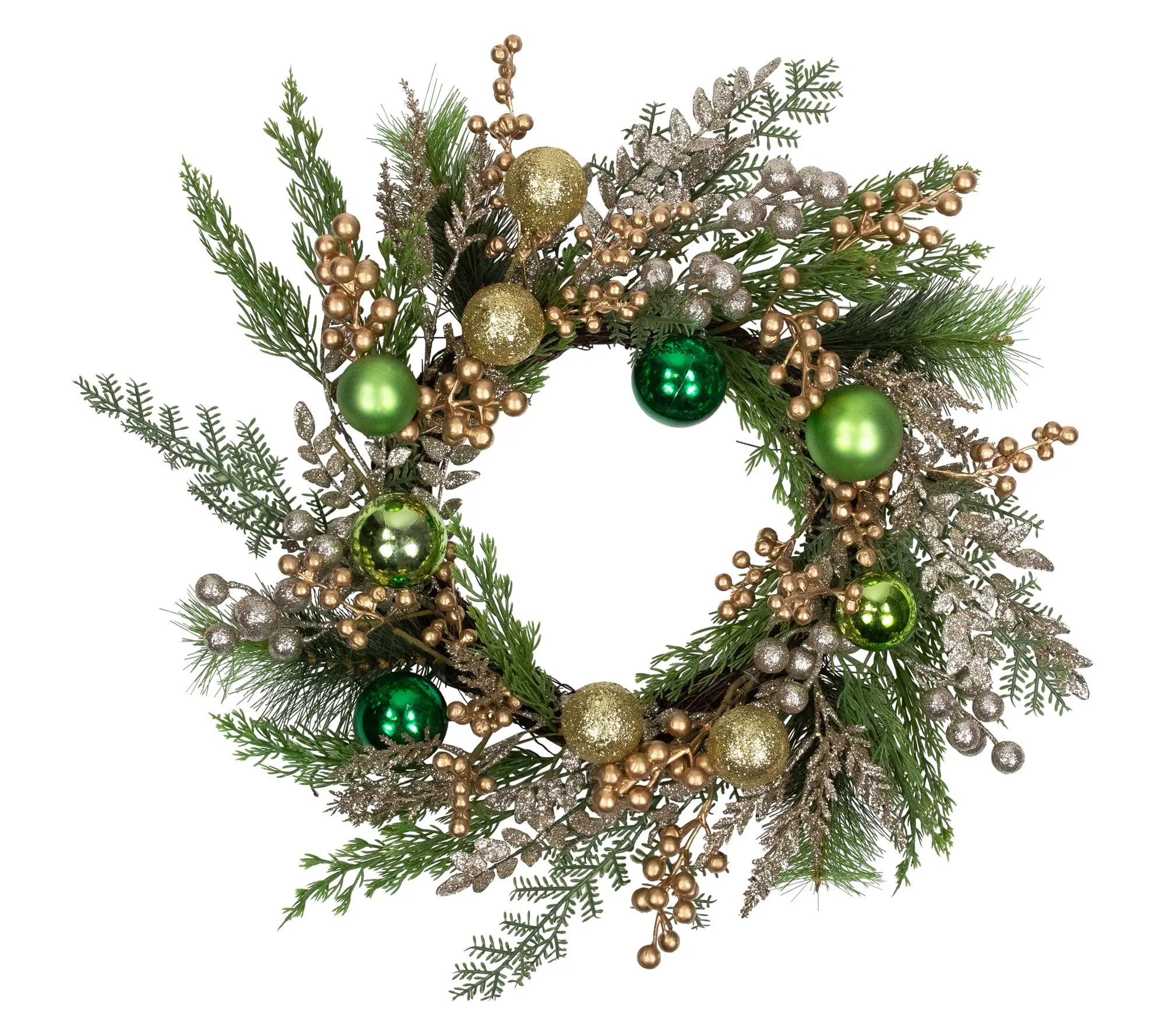 Northlight Ornaments and Berries Christmas Wreath 24" Northlight Ornaments and Berries Christmas Wreath 24"