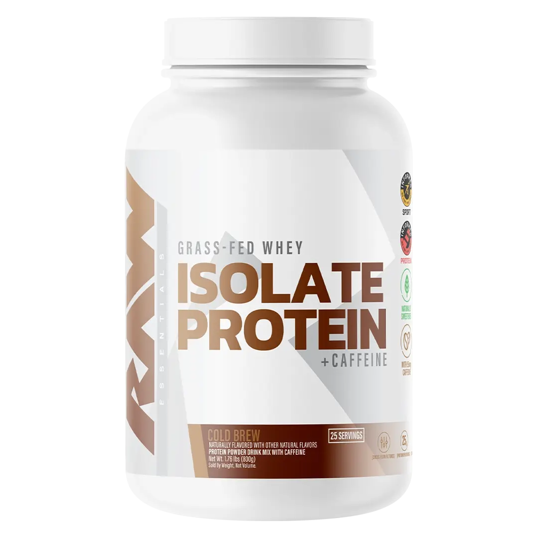 RAW Whey Protein Isolate Powder – Grass Fed Micro-Filtered Protein – 25g Protein per Serving – Low Carb, Low Fat Lean Muscle & Recovery Protein Shake – 1.96 lb