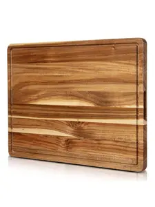 Extra Large Acacia Wood Cutting Board For Kitchen, 24 X 18 Inch Large Butcher Block Chopping Board With Juice Groove, Thick Wood Cutting Boards Carving Board For Turkey Meat Vegetables BBQ