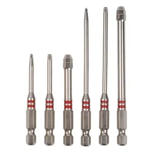 6-Piece Screwdriver Bit Set: Featuring magnetic hexagonal shanks and a unique pagoda-shaped internal hex design, a single bit can tighten nuts ranging from 1.5mm to 6mm—suitable for use with electric drills and wrenches.