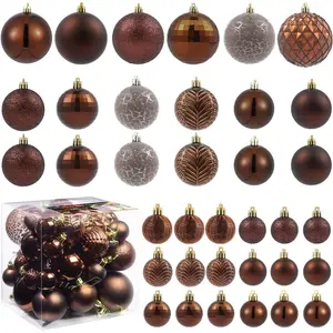 36-Piece Brown Christmas Tree Ornaments, Christmas Baubles, 2025 Holiday Decorations, Shatterproof Indoor/Outdoor Christmas Hangings, Christmas Party & Wedding Supplies