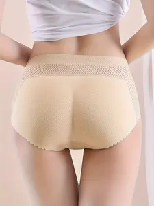 JUQDNX Women's Seamless Butt Lifting Shapewear Breathable Mesh High Waist Padded Panties for Casual Attire Comfortable Underwear with Built-in Hip Enhancer Halloween & Black Friday - Bodysuit