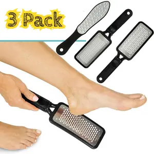 3-Piece Professional Foot Care Kit,Large Stainless Steel Foot Files,Waterproof,Washable,Reusable Dual Sided Pedicure Tools for Dead Skin Callus Removal,Unscented,Perfect for Home&Travel