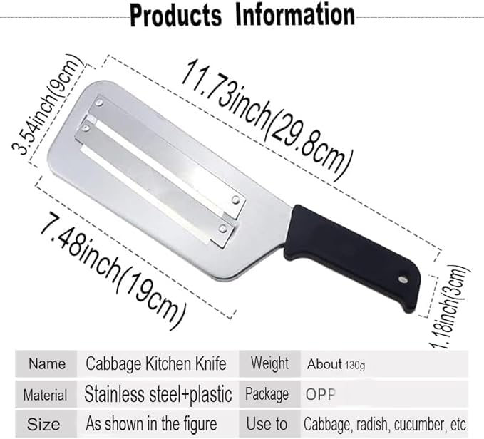 Cabbage Shredder for Coleslaw Sauerkraut cabbage slicer Cutter Chopper kitchen Knife Cabbage Peeler Lettuce Shredder lettuce Knife Cabbages Graters for Kitchen Fruit Vegetable Slicer Mandoline Slicers