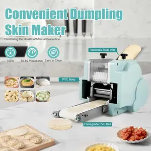 140W Automatic Dumpling Skin Maker 12.6x12x13In 50-60Pcs/Min Imitation Handmade for Wonton Spring Roll Skin Home Noodle Breakfast Shop Kitchen Gadgets