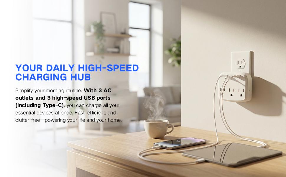 SecureHome 1080P Smart Wall Outlet: 24/7 Security & Fast Charging Hub