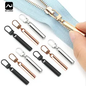 9-Piece Detachable Metal Zipper Pulls Set, Durable Replacement Zipper Tabs for Sewing Bags, DIY Clothing Repair Kit, Easy-to-Remove Design, Sewing Tools