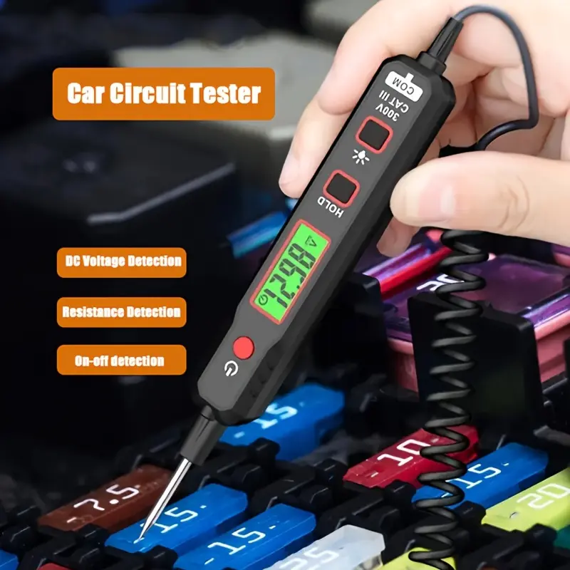 Digital Backlit Car Circuit Tester - Automotive Diagnostic Tool for Voltage Checking, Electronic Repair (Party Gift for Automotive Enthusiasts) summerwins,