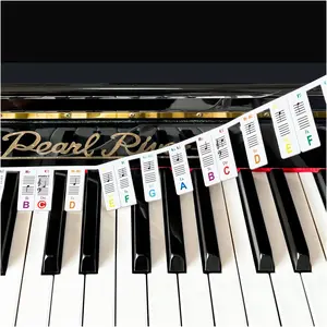 Colorful Removable Piano Keyboard Note Labels, Silicone Piano Notes Stickers Guide for Beginner, Reusable 88 Key Full Size Piano Key Music Notes Letter Label (Colourful)