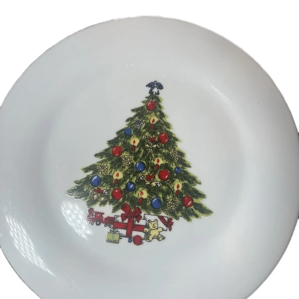 Vintage Sea Gull China Christmas fine chine by Joan Shiang set of 3 salad and 3 dinner plate / Colorful / Christmas Tree
