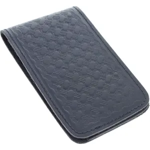 Minimalist 3x5" Leather Memo Pad Cover Notepad Holder Law Enforcement  Gear, Basketweave Black