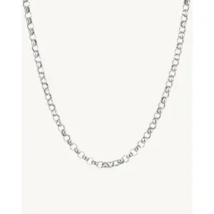 AVELI Unisex Men's and Women's 3mm Silver Tone Stainless Steel Interlocking Rolo / Cable Link Chain / Necklace