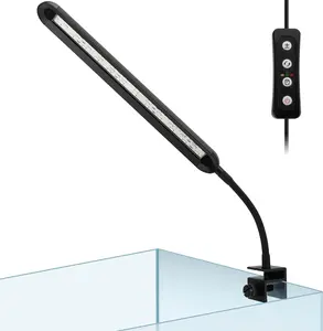 hygger Clip-on Aquarium Light with White Blue Red LEDs Fish Tank Lighting Built-in Timer 5 Brightness Levels