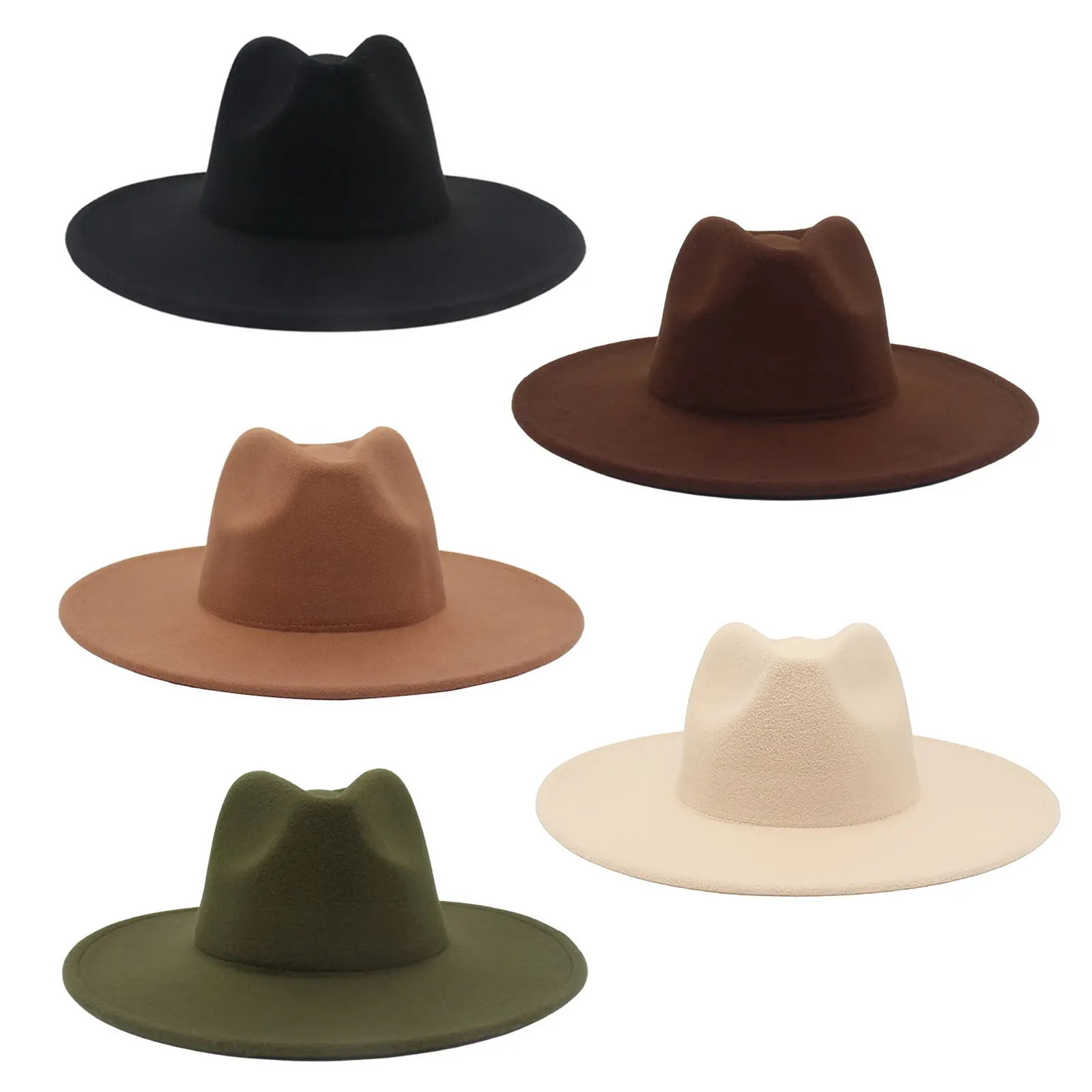 OIDEA Unisex Wide-Brim Plain Felt Fedora Hat - Hats for Women, Classic Panama Style, Lightweight Boho Design, Sun Protection, Outdoor Travel summerwins