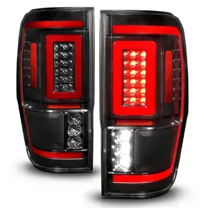 ANZO 19-23 Ford Ranger Full LED Taillights Sequential Signal Black Housing/Clear Lens