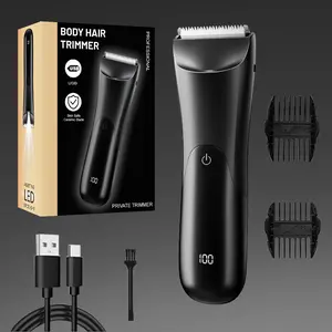 Electric Body Hair Shaver-Groin Hair Trimmer, Ball Trimmer for Men - Replaceable Ceramic Blade Heads,USB Recharge, Male Hygiene Razor Safe Quick Gifts Cordless Gentle Trimming Fast Trimming