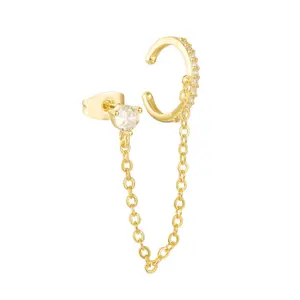 EVRY JEWELS Gold or Silver Plated Women's Hypoallergenic Hooked On You Earring/Earcuff