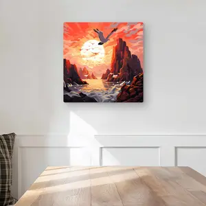 Conscious Sales C1MP1616WIOO9C 16 x 16 in. Isles of Omen - Orange Metal Print Wall Art for Home Decor - Art