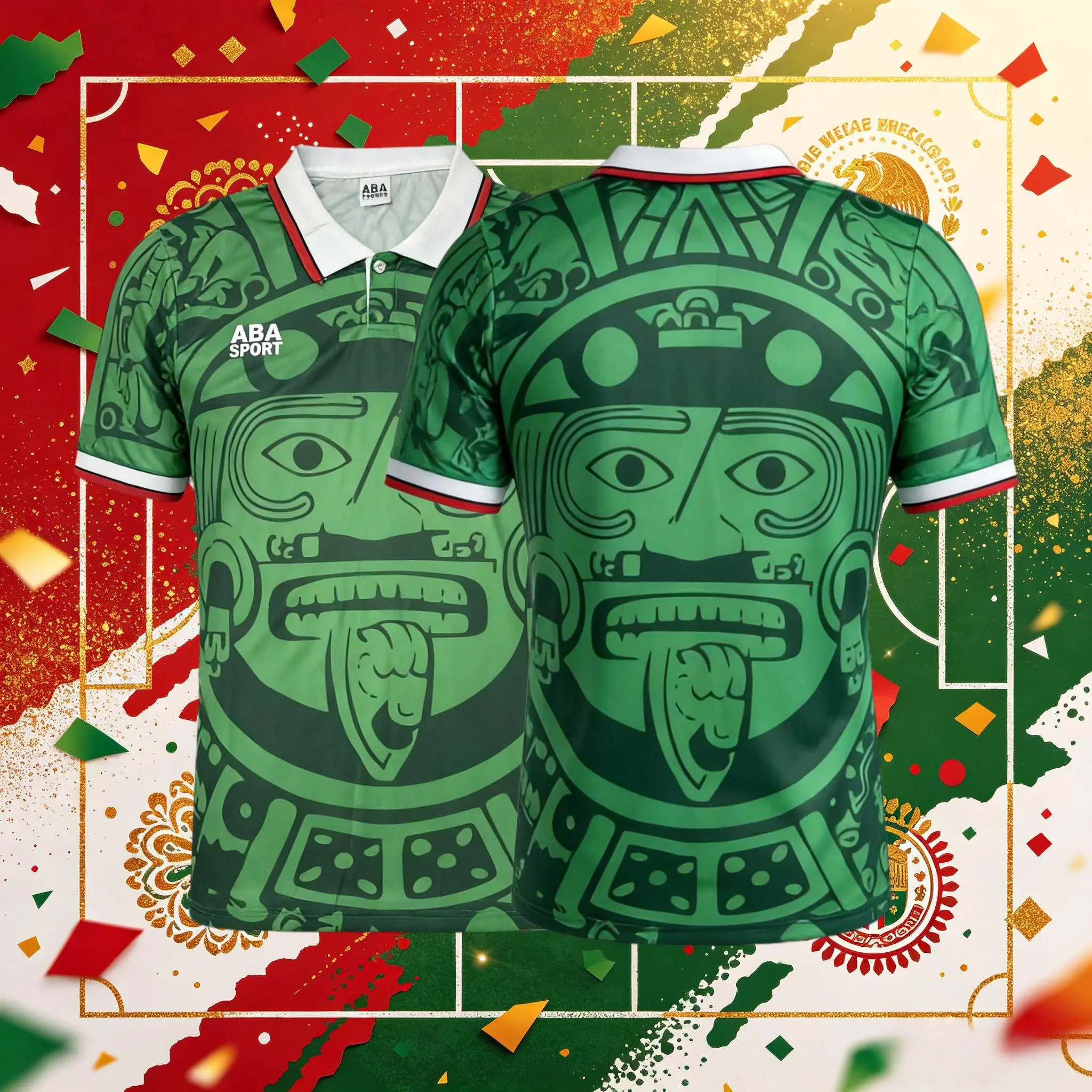 1998 Mexico National Home And Away Green Black White Red Short And Long Sleeve Soccer Jersey Fans Version