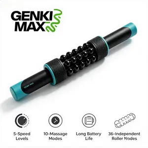 【Father's Day Gift】GENKI MAX Handheld Electric Rolling Deep Tissue Massager, 5-Speed Rotation & 10 Custom Massage Modes, Ultra Long Lasting Battery For Full Body Neck Back Leg Muscle Relaxation & Post Workout Soreness Relief summerwins