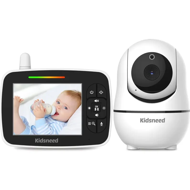 Kidsneed SM935E Video Baby Monitor with Digital Camera 2.4-inch Color Screen 2x Zoom Infrared Night Vision Automatic Temperature Monitoring Two-way Talkback - Safety
