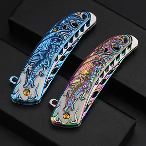 High hardness folding portable all steel handle multi-purpose camping survival pterosaur stainless steel knife