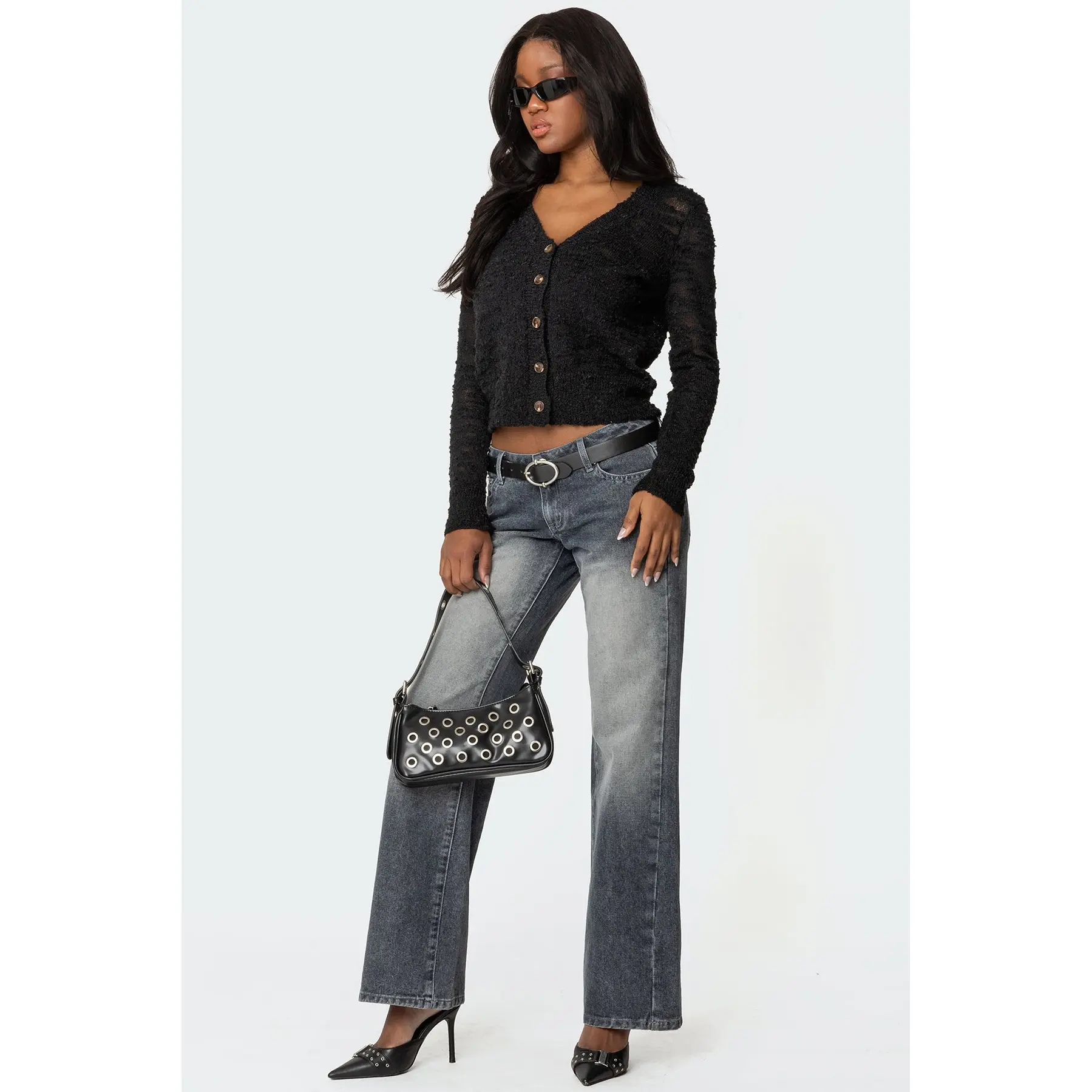 Alysse Washed Low Rise Baggy Jeans