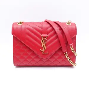 Pre-owned Yves Saint Laurent Calfskin Shoulder Bags YSL Envelope Red Shoulder Bag T10392955