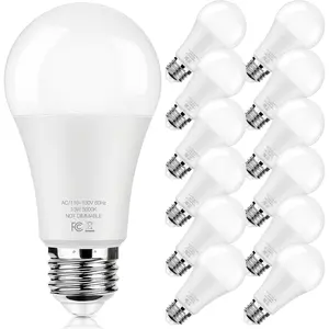 12/24 Counts A19 LED Light Bulbs 100W Equivalent 1500 Lumens, 13W 5000K Daylight White Non-Dimmable, Super Bright No Flicker Standard E26 Edison Screw Bulbs for Home, Bedroom, Office Lamp Lightbulb Base