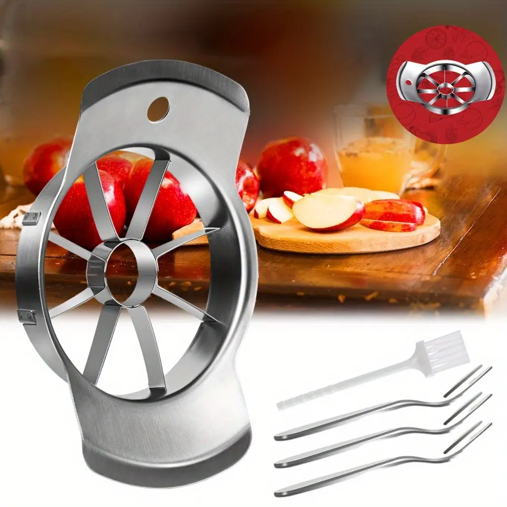 Apple Cutter and Slicer - Stainless Steel Apple Corer - 3.5 Inch Apple Corer Tool with 8 Super Sharp Blades, Lightweight Apple Slicer and Corer & Dishwasher Safe