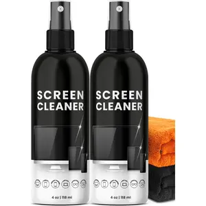 Screen Cleaner Spray - TV Screen Cleaner Spray and Microfiber Cloth kit, Computer Screen Cleaner &  Screen Cleaner for TV, , Laptop, MacBook, iPad,  and  Devices - 2 Pack