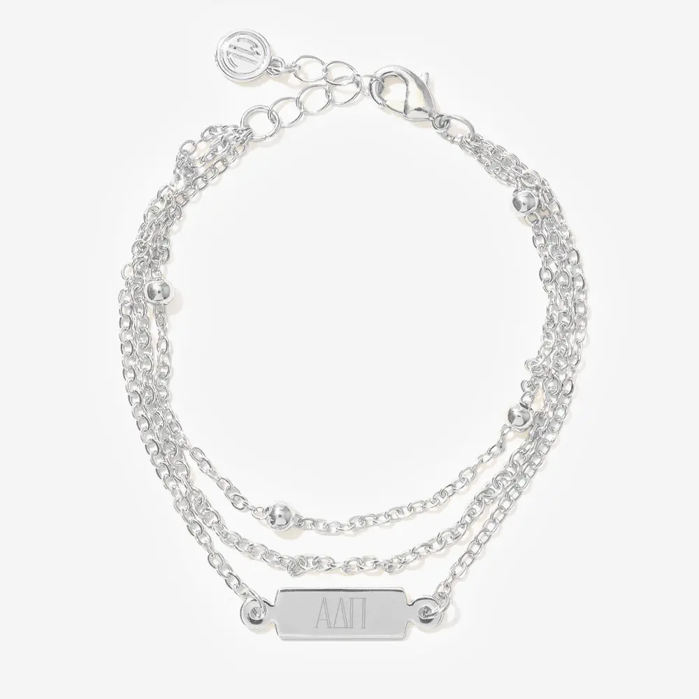 Alpha Delta Pi Multistrand Bracelet | Silver