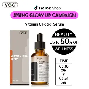 VGO Vitamin C Face Serum, Hydrating Serum with Vitamin C, Hyaluronic Acid, Vitamin E & More, Serum for Dullness Radiance, Balanced Tone Complexion-B Firming Essence Moisturizing Dark Spot Corrector