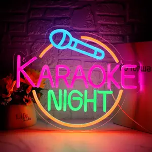 SERBASIC Karaoke Night Neon Decorative LED Night Light - Dimmable USB-Powered, Stable Bright Colors, Safe Durable Eco-Friendly Material for Game Room, Bar