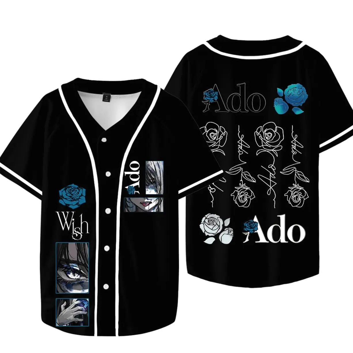 Ado Wish Baseball Jacket Tee Hibana World Tour 2025 Merch T-Shirts Unisex Fashion Short Sleeve Top
