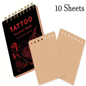 10-1pc 1MM Tattoo Practice Skin Thick Double-Sided Fake Beige - Individually Packaged Practice Skin, Natural Texture Design, Ideal For Tattoo Artists And Novices - For Professional Tattoo Studios - Portable, Tattoo Kit, Tattoo Supplies