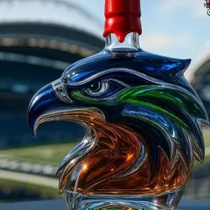 Independent station glass wine bottles, special-shaped wine bottles, creative wine bottles, cross-border whiskey bottles, eagle head infusion bottles, processing
