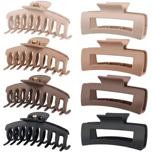 AISI HAIR New 4.3 Inch Large Hair Claw Clips for Women Thin Thick Curly Hair, Big Matte Banana Clips paimon Brown Flatclawclip
