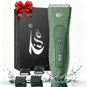 Tife Premium Electric Body Hair Trimmer Shaver - Cordless Rechargeable Portable Hair Trimmer, Waterproof Wet & Dry Groomer, 4-in-1 Bikini Tool, Anti-Cut Metal Blades, 20-Use Battery, Comfort Design for Pubic, Underarms, Beauty Products